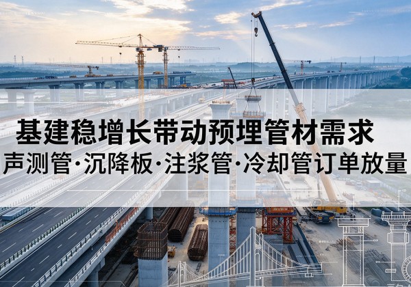 延平基建稳增长带动预埋监测管材需求，声测管、沉降板、注浆管订单持续放量